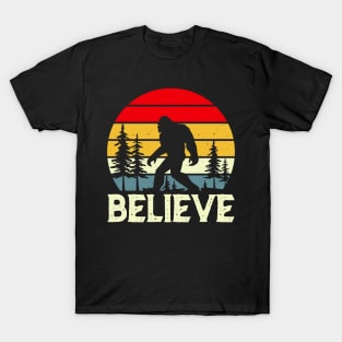 Bigfoot Sasquatch Believe Retro T-Shirt